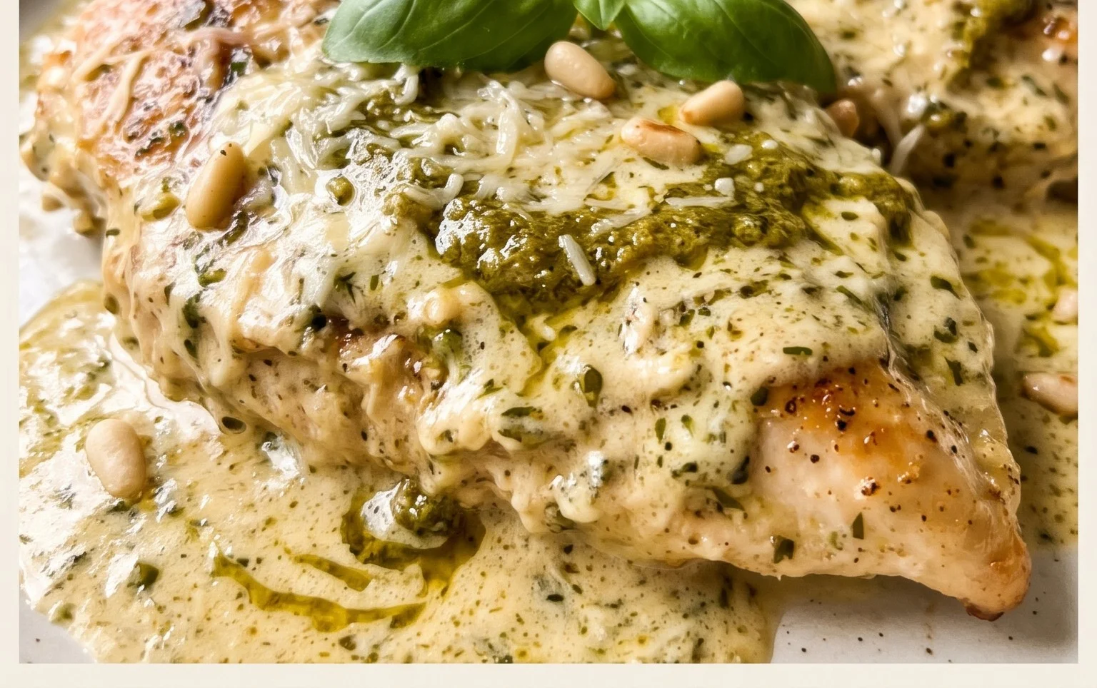 Creamy Garlic Pesto Chicken